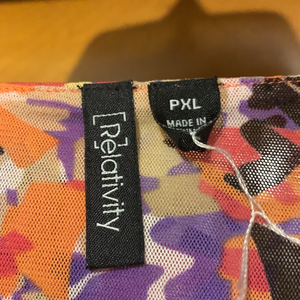 Relativity Multicolor Abstract Print Top - Picture 2 of 5